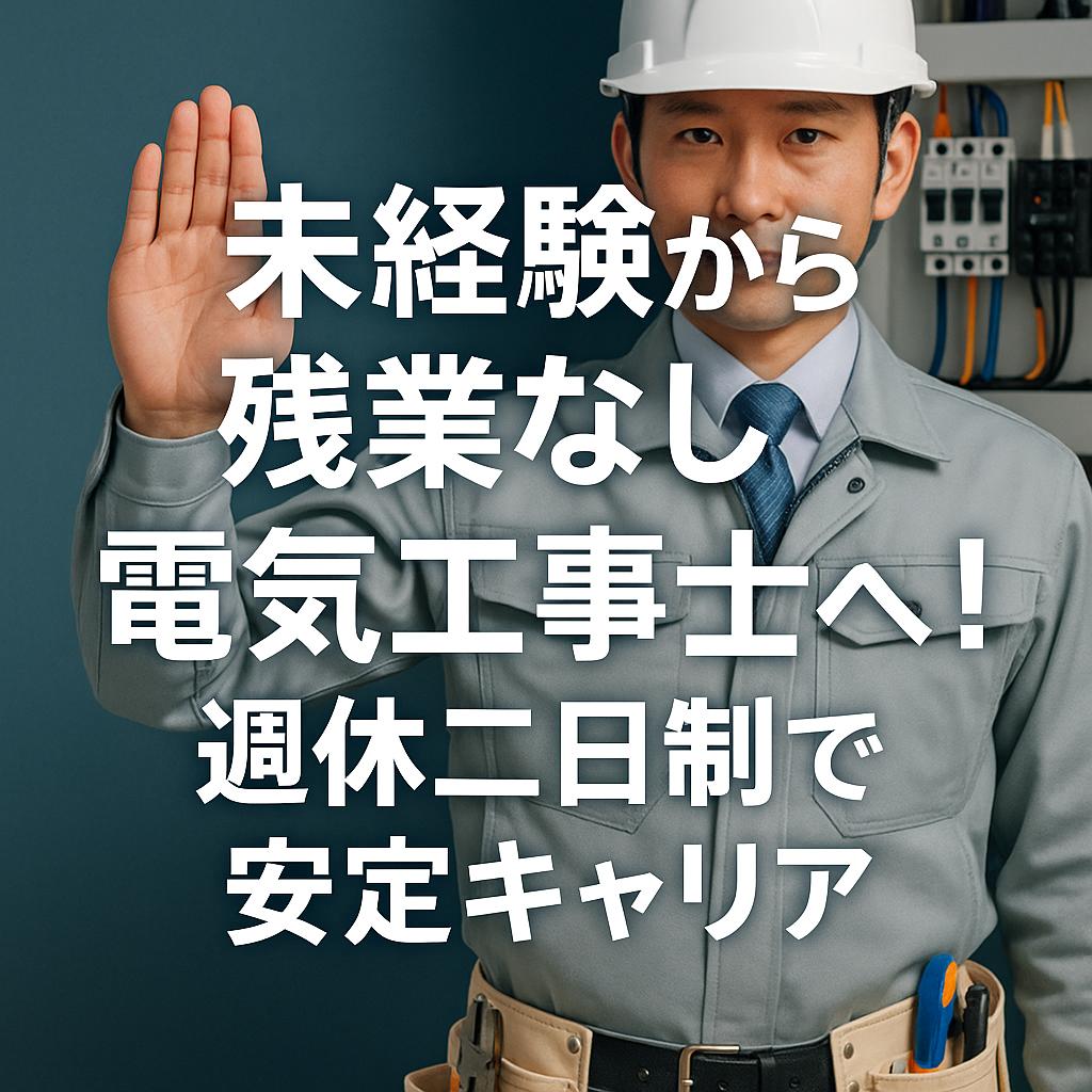 未経験から残業なし電気工事士へ！週休二日制で安定キャリア